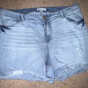 Menluxe Light Blue Distressed Denim Cutoff Shorts